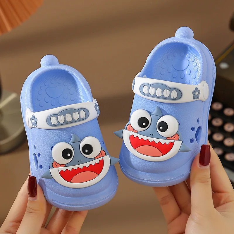 Children's Summer Cartoon Soft Bottom Sandals Baby Bath Slippers Toddler Girls Boys Clog Shoes Comfortable Breathable Footwear
