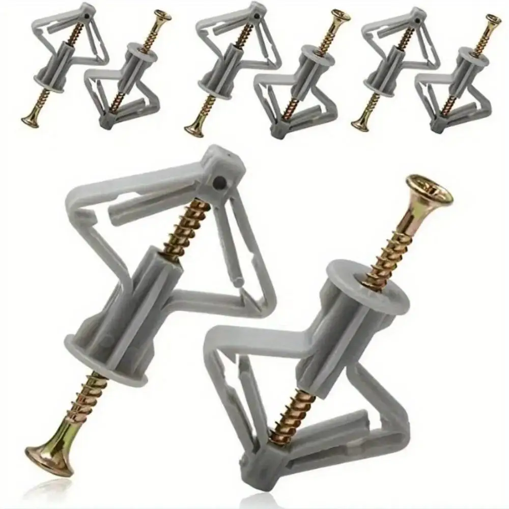 100Pcs Self Drilling Drywall Anchor Kit, Plastic Expansion Wall Plugs with Screws for Gypsum Board Hollow Wall Installation