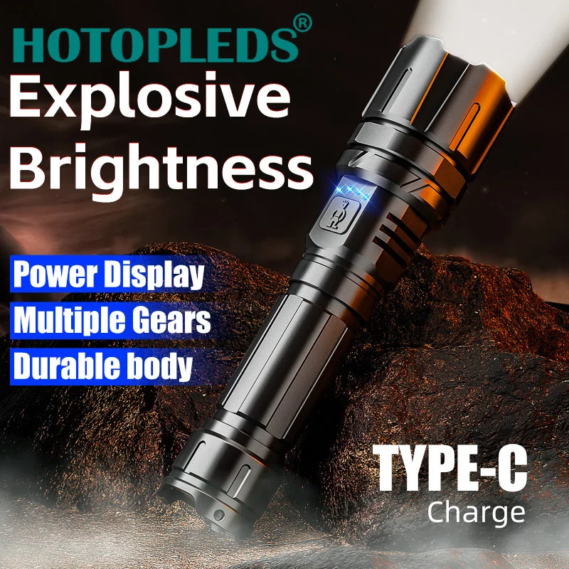 

aluminum alloy self-defense flashlight charging outdoor emergency light lighting flood control portable flashlight strong light