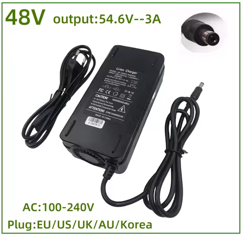 54.6V 3A Battery Charger For 13S 48V Li-ion Battery lithium Battery Charger High Quality Strong Heat Dissipation DC5.5