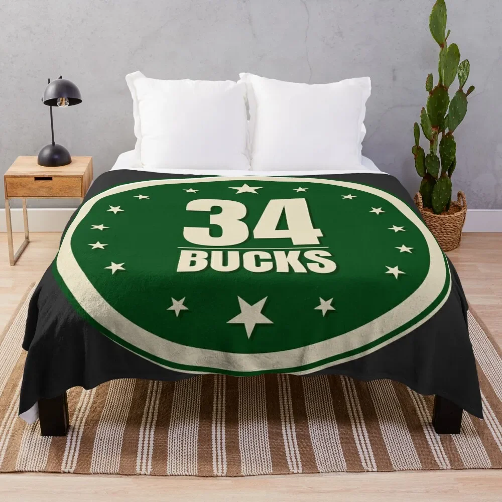 

bucks 34 - bucks fans Jersey Throw Blanket Plaid Vintage Blankets