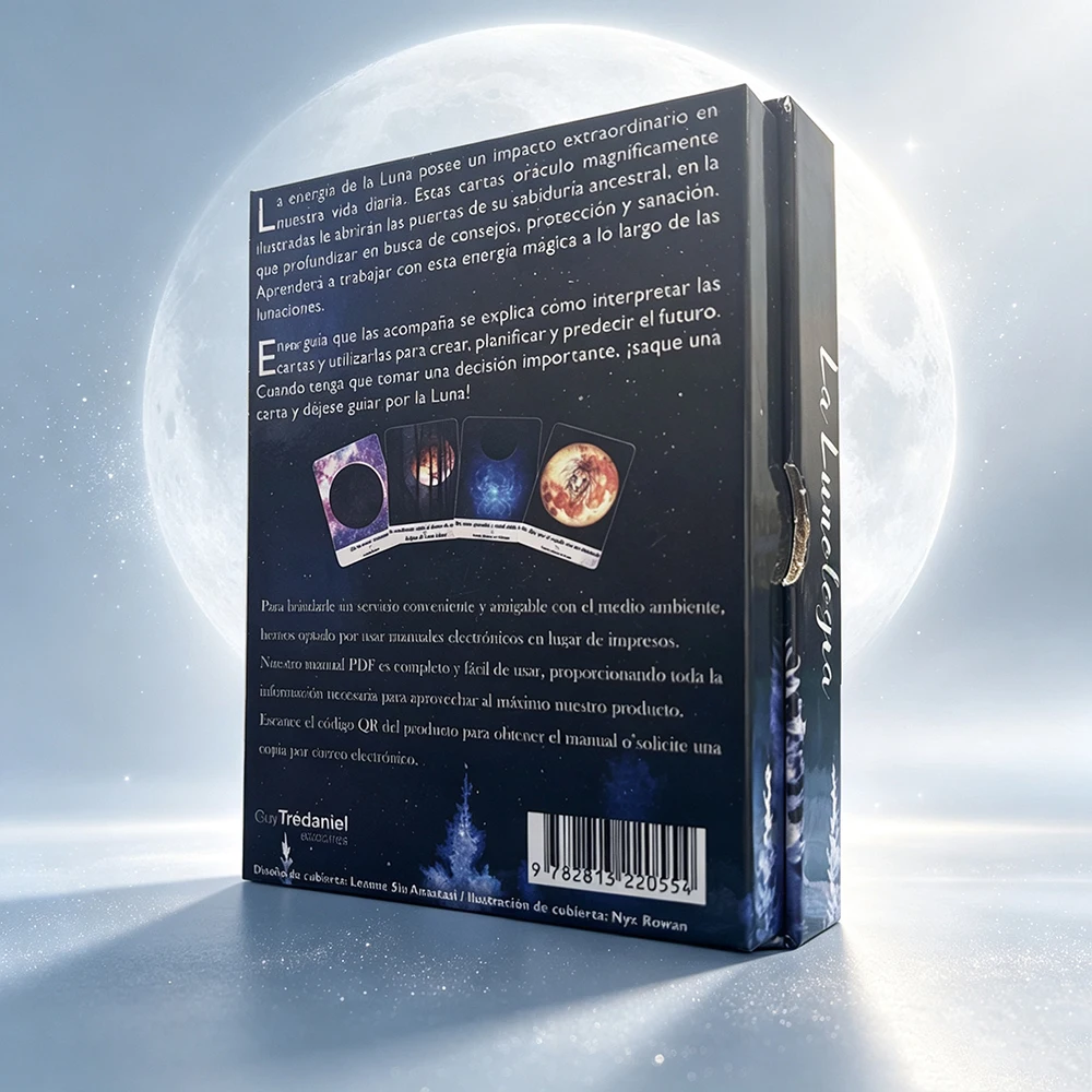 Oracle Deck in Spanish- 44 Cards (12x8.7cm/ 4.72 x 3.43 in) with Vivid Printing. Durable Rigid Box Packaging. and PDF Guidebook