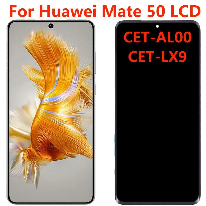 For Huawei Mate 50 LCD Diaplay With Frame 6.7'' Original Mate 50 CET-AL00 LX9 LCD Touch Screen Digitizer Assembly Replacement