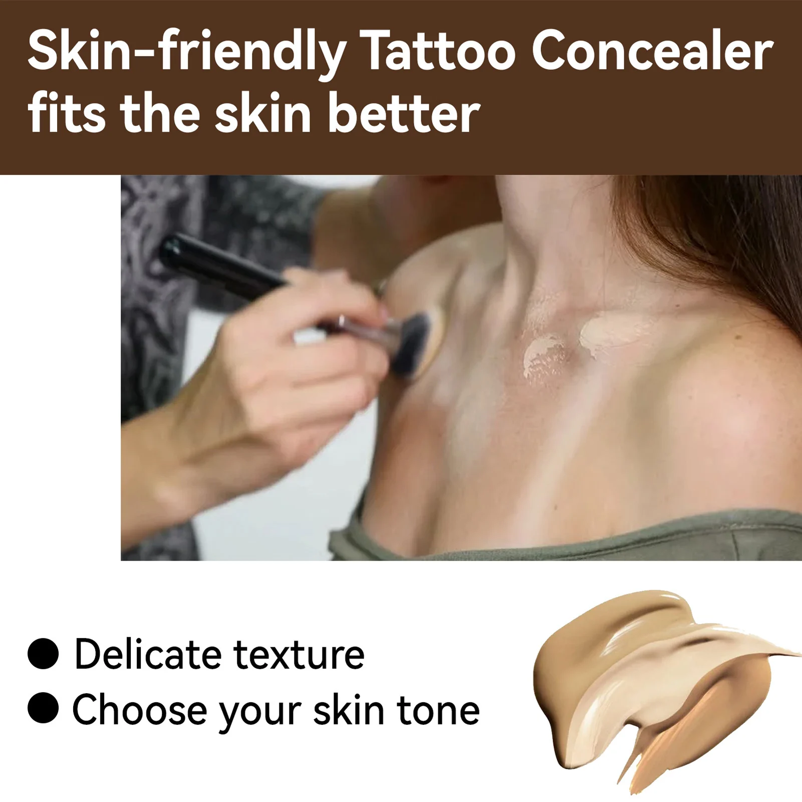 Corrector de tatuaje, excelente cobertura completa, maquillaje para acné, 20ml, maquillaje de cobertura de tatuaje, uso en el cuerpo para piernas