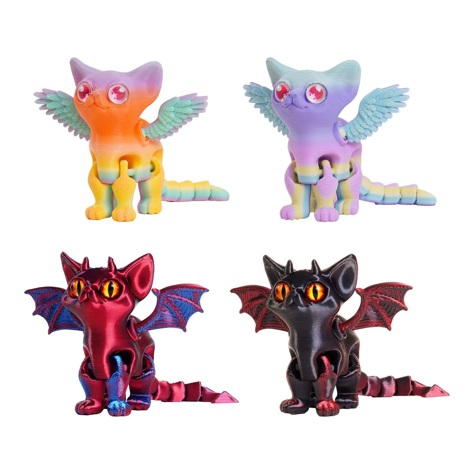 3D Printing Animal 3D Printing Cat Animal Figure for Desk Articulated Multi-Joint Ornament Fidget Toy for Pet Lovers Teens