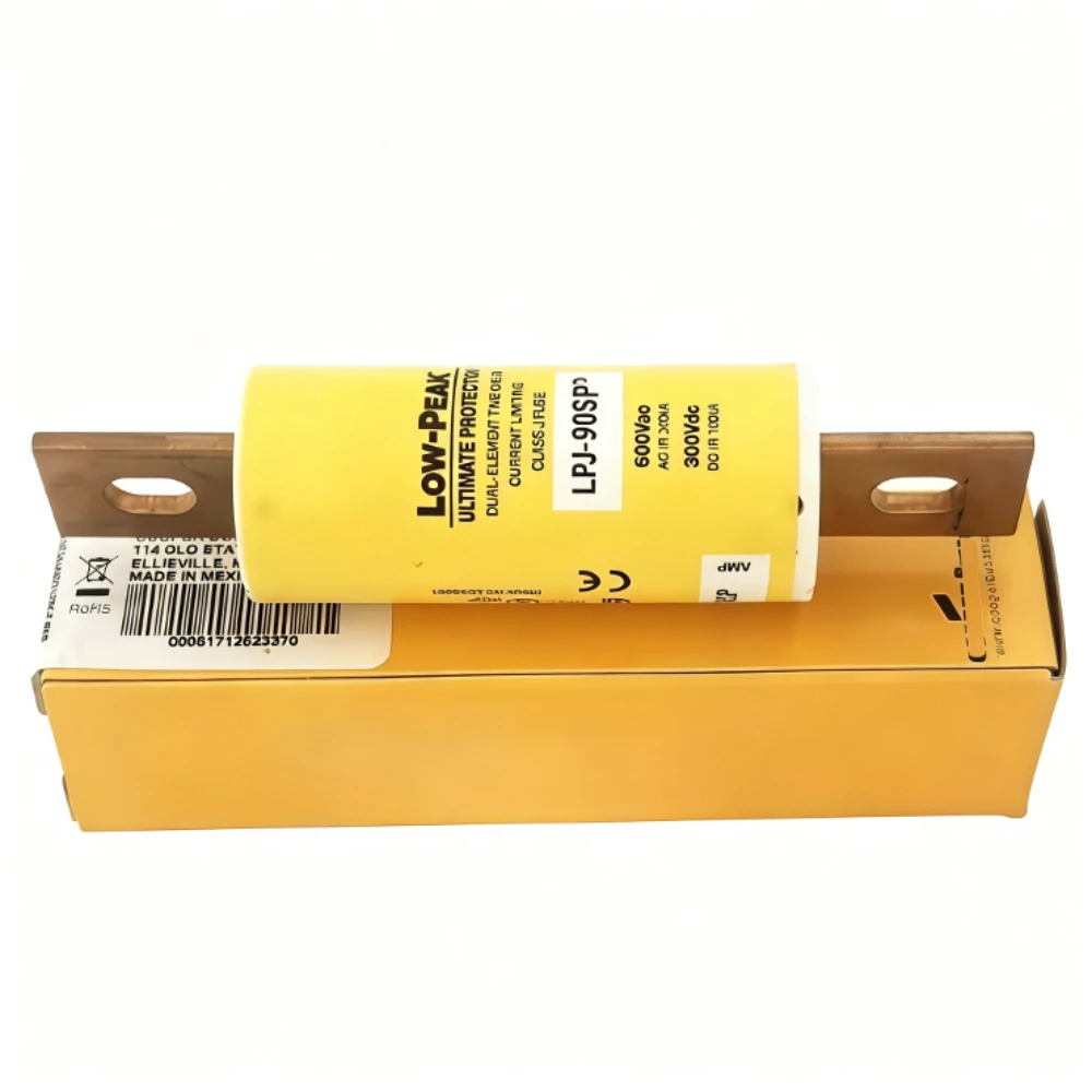 LPJ90SP 90A 600VAC 300VDC Class J Time Delay Fuse, Dual-Element Current Limiting Low-Peak Industrial Circuit Protection