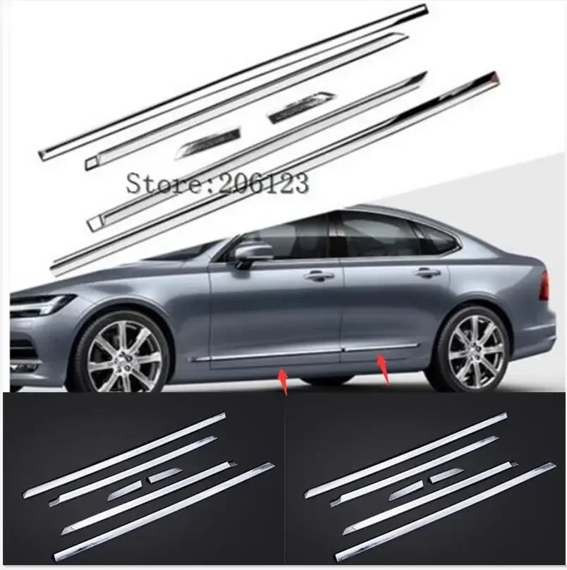 

Car styling Auto Side Skirt Car ABS chrome Sticker Side Body Door Decoration Sticker Trim for Volvo S90 auto Accessories