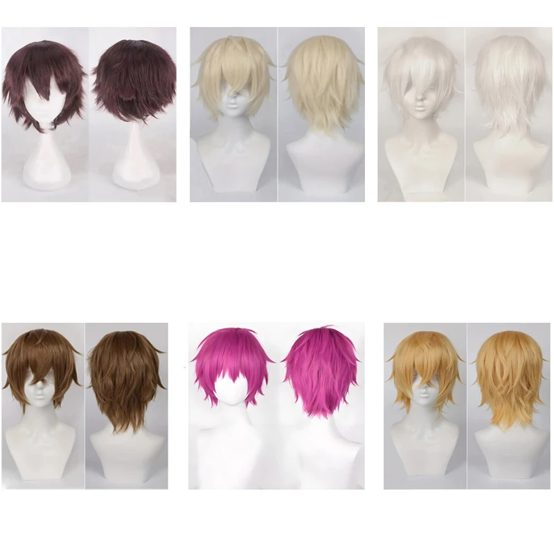 10-дюймовый синтетический парик для косплея с челкой для мужчин и женщин, подходит для аниме и игр, ролевой парик Лолиты на Хэллоуин