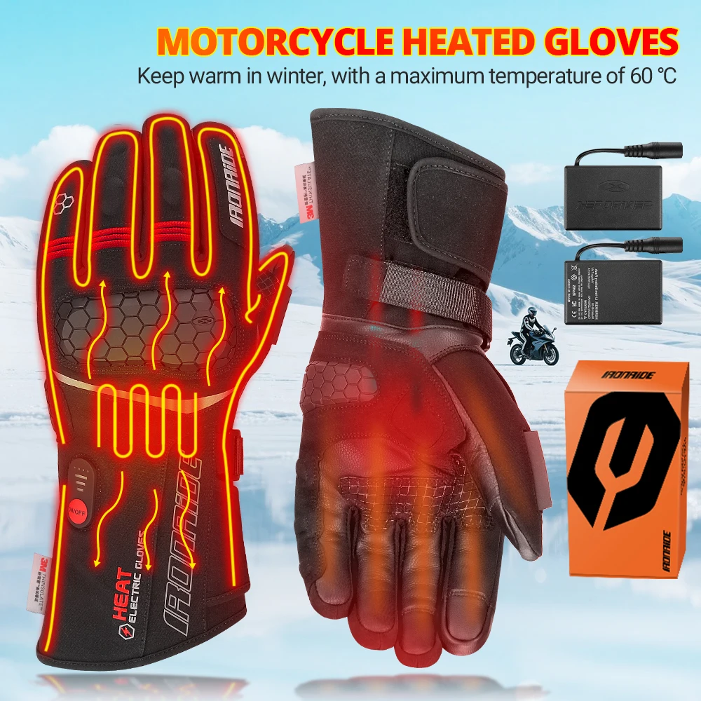 

Windproof Motorcycle Heating Gloves Wear-resistant Reflective Winter Skiing Snowboarding Motorcycle Riding Gloves Waterproof