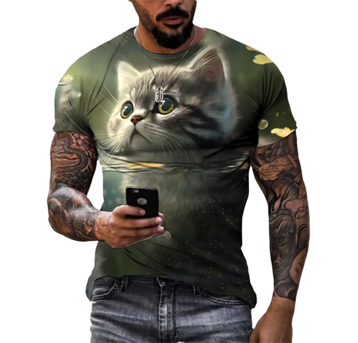 New Trend Cartoon Military Vehicle Men\'s T-shirt 3d Digital Print Hip Hop Crewneck Short Sleeve High-quality Quick-drying Shirt