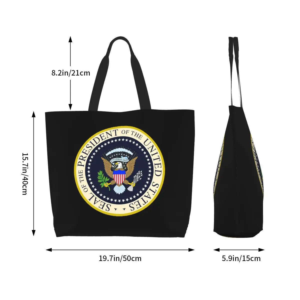Seal Of The President Of The United States Shopping Tote Bag Canvas Large Capacity Shoulder Bags Shopper Grocery Handbag Women