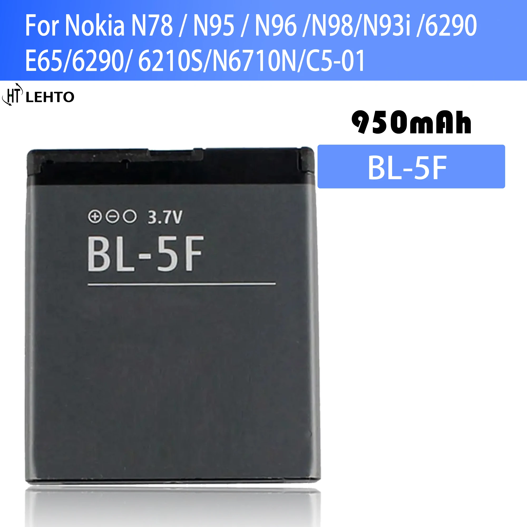 New 100% Original BL-5F BL5F Battery For Nokia N78 N95 N96 N98 N93i 6290 E65 6290 6210S/N 6710N C5-01 phone Batteries Bateria