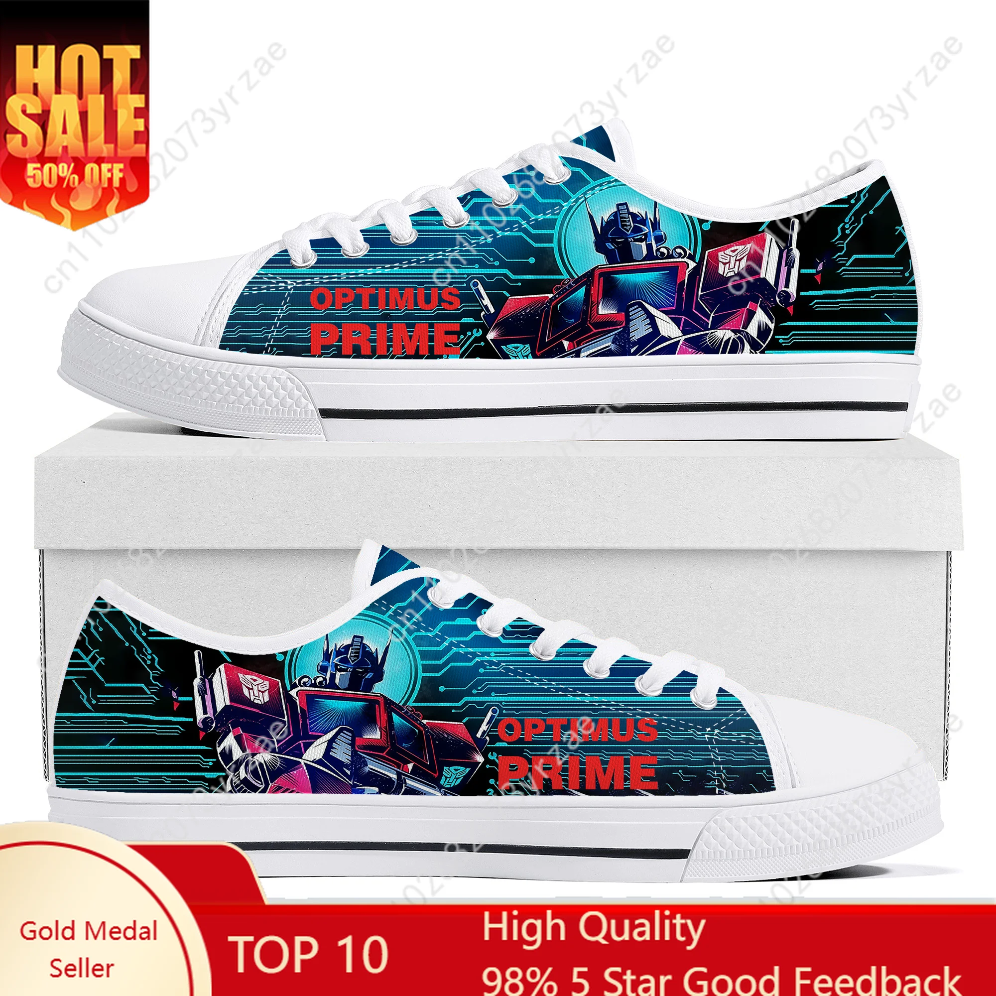 

Optimus Prime Low Top Flats Sneakers Men Women Teenager Canvas Sneaker High Quality Fashion Casual Sports Shoes Customize Shoe