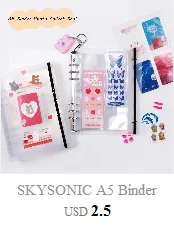 SKYSONIC Neue Ankunft A5 Zipper Binder Sammeln Buch Glitter Cover Organizer Journal Notebook Kugel Transparent PVC Fotoalbum – Detail 20
