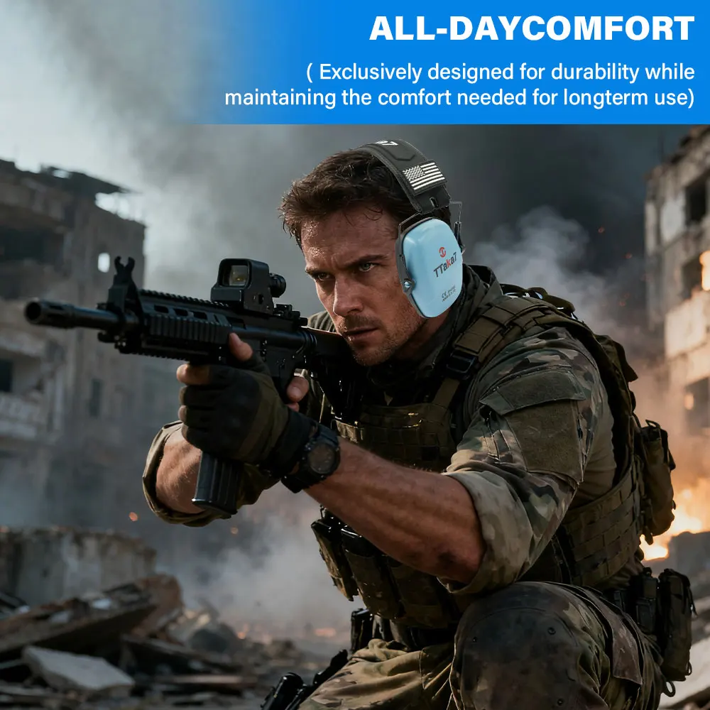 Army Grade Tactical Earmuff Hearing Protection Headset - NRR 25dB Noise Reduction for Shooting Training & Outside Hunting