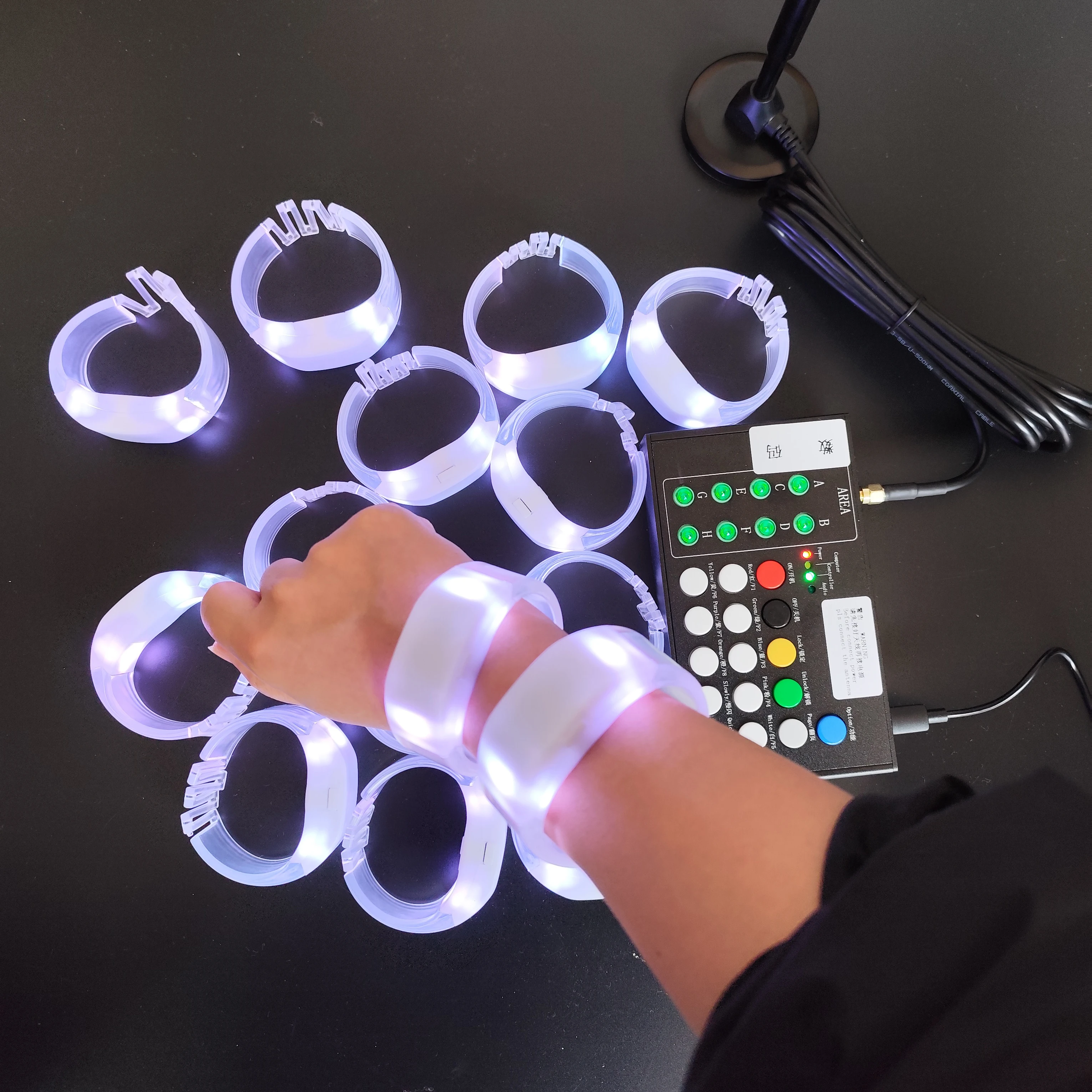100/1000pcs/Lot Led TPU Bracelets with or Without 24Keys Remote Controller Party Wedding Event DJ Concert RGB Glow Wristbands