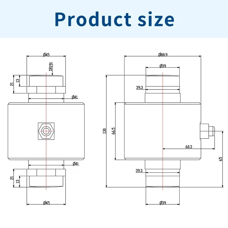 DINI ARGEO RCD digital column load cell, stainless steel, 30t/40t/50t