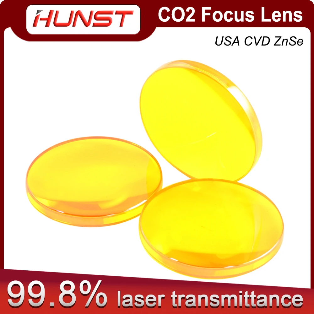 HUNST USA CVD ZnSe Focus Lens Dia 12mm 18mm 19.05mm 20mm FL 38.1 50.8 63.5 76.2 101.6mm For Co2 Laser Engraving Cutting Machine