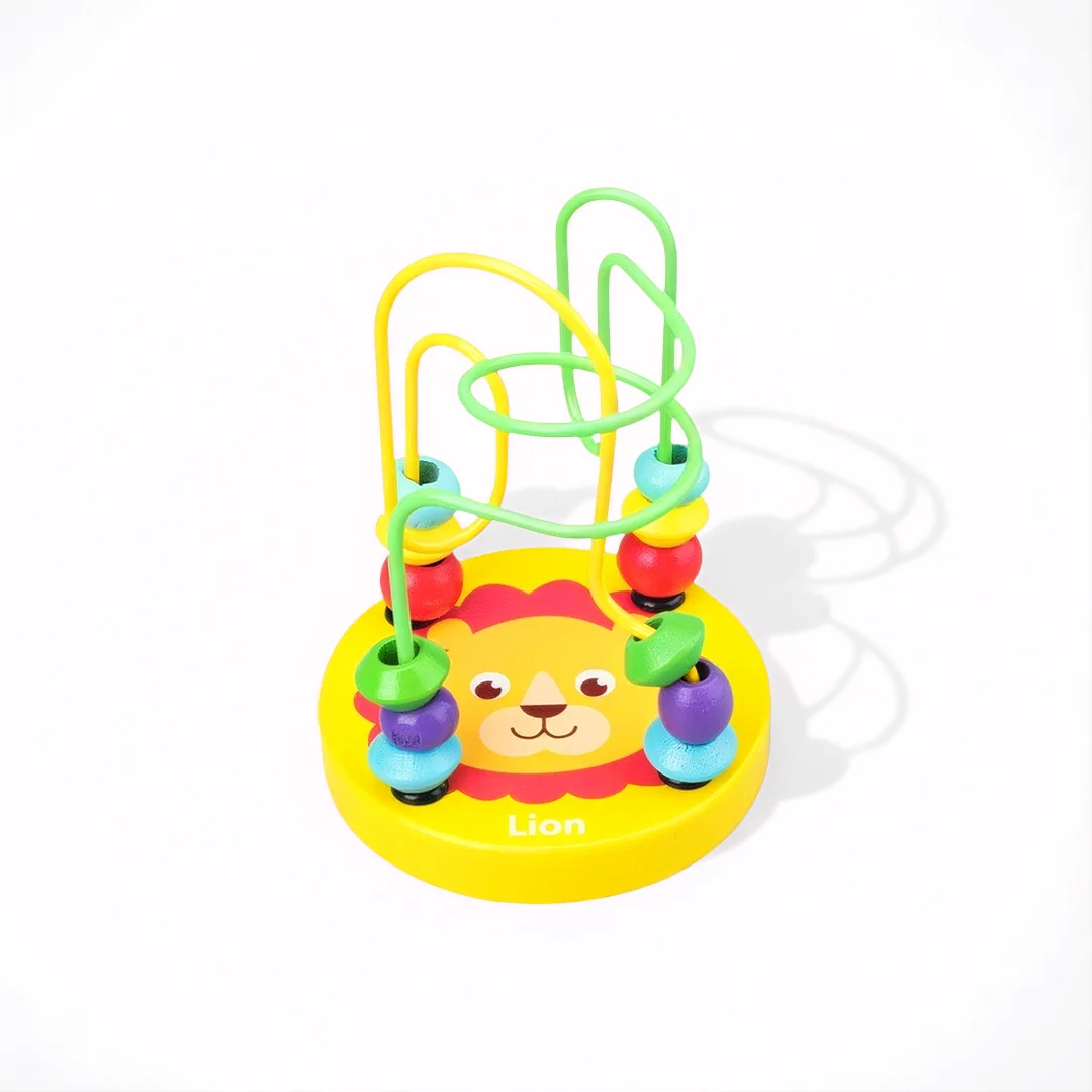 몬테소리 아기 장난감 나무 롤러 코스터 구슬 미로 유아 조기 학습 교육 퍼즐 수학 장난감 어린이를위한