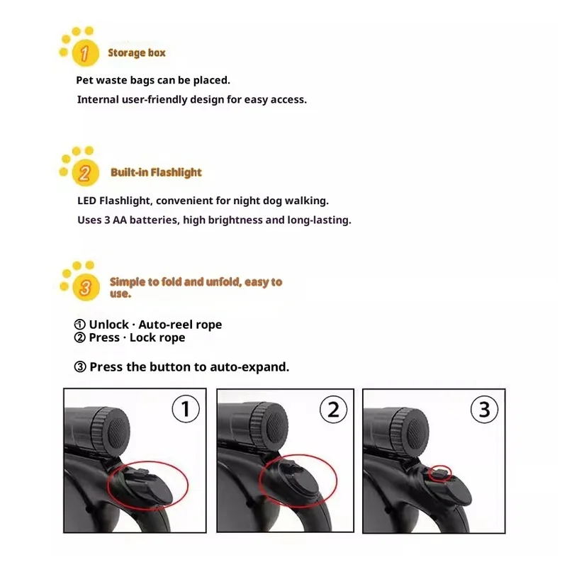 متعددة الوظائف مقود الحيوانات الأليفة 5 متر قابل للسحب الكلب المشي تسخير المحمولة في الهواء الطلق الكلب المقود سلسلة حديقة المنزل مستلزمات الحيوانات الأليفة #3