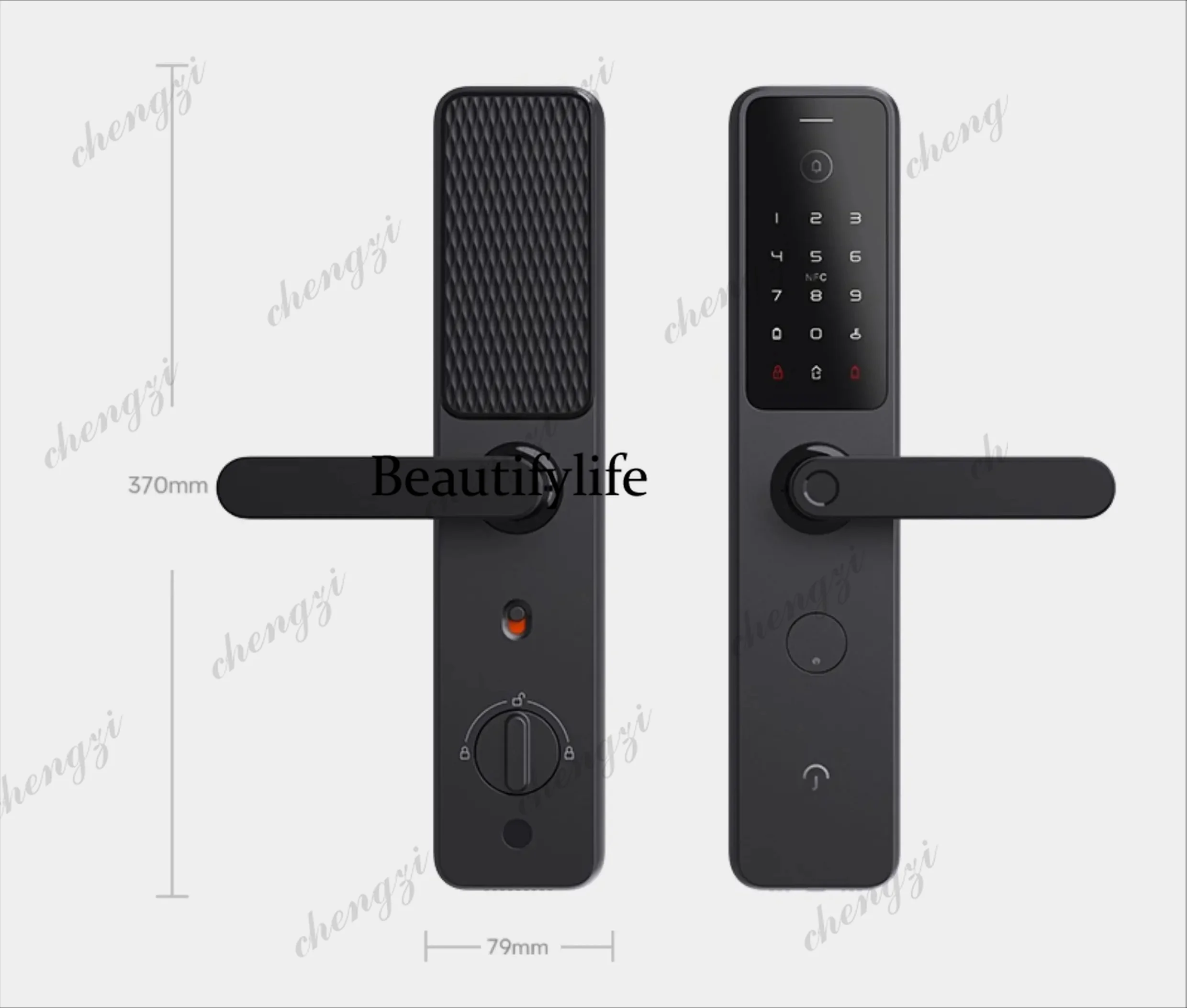 L80 smart lock one grip open long battery life password fingerprint lock