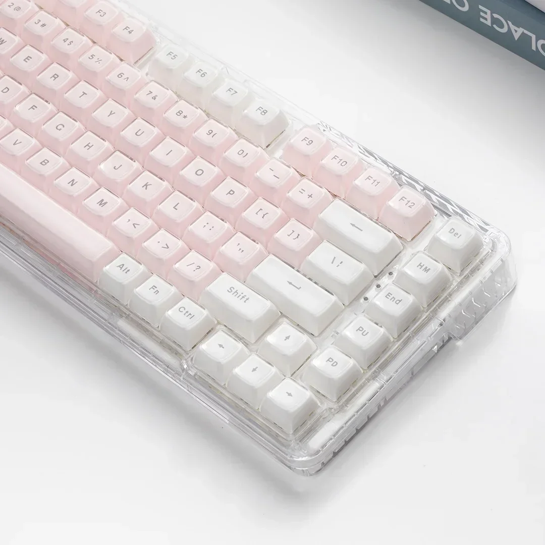 Jelly crystal keycap cute OEM round through round feel pink girl ice crystal peripheral keyboard cap