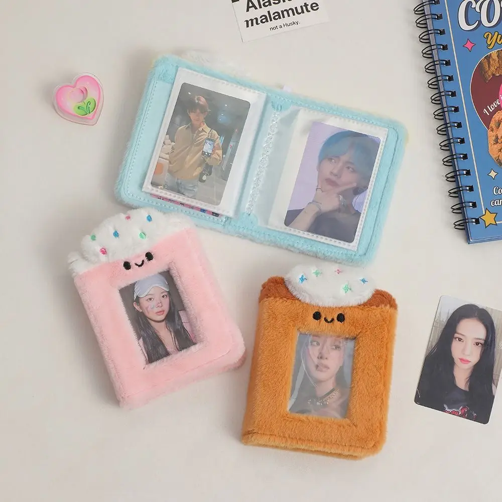 

Plush Cartoon Plush Photocard Holder PVC 1 Grids Idol Photo Album Transparent Kawaii Photocards Collect Volume School