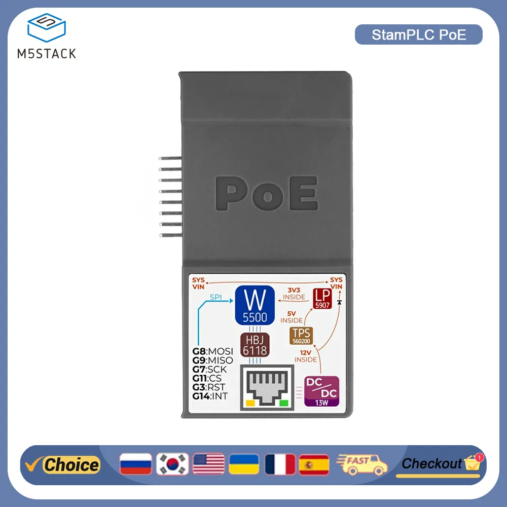 

StamPLC PoE: Идеально для сценариев, требующих высокой стабильности сети и производительности в реальном времени, совместим с хостами StamPLC