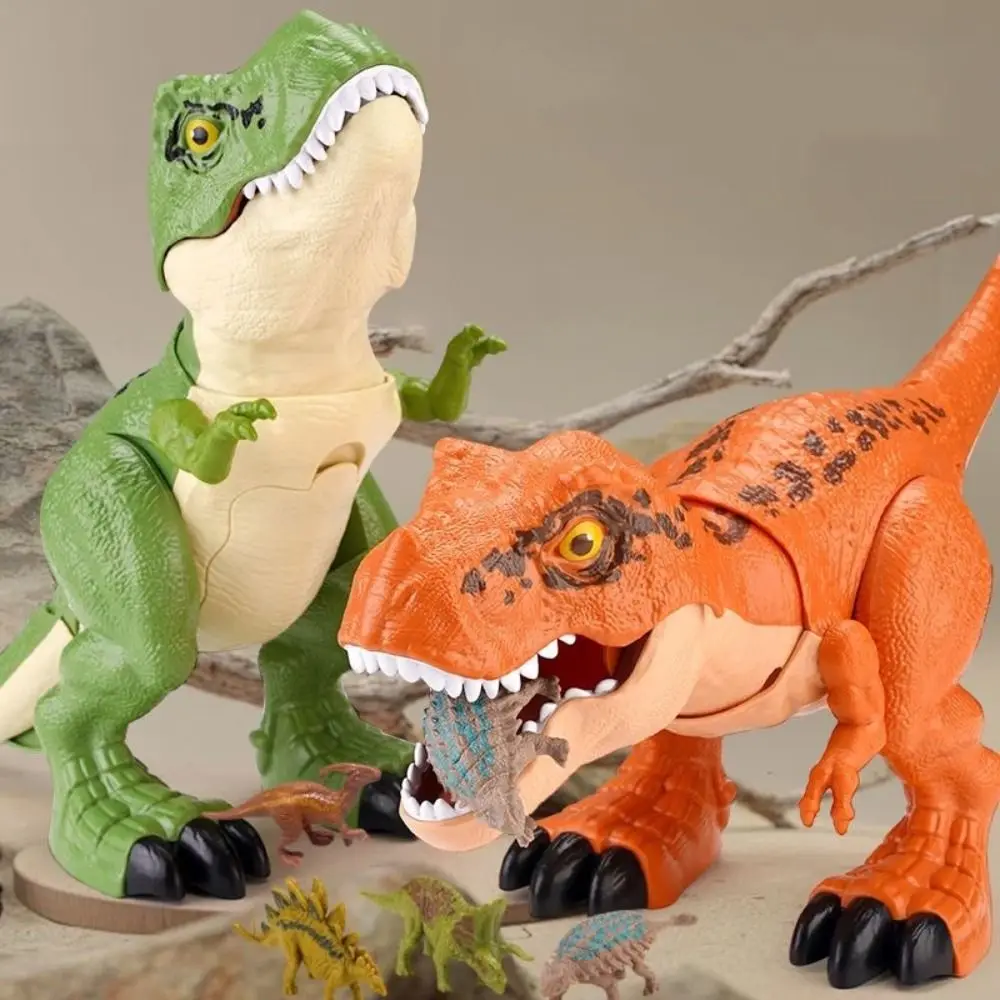 Plastic Large Swallowing Dinosaur Tyrannosaurus Rex Wagging Tail Jurassic Boy Animal Model Sound Joints Movable