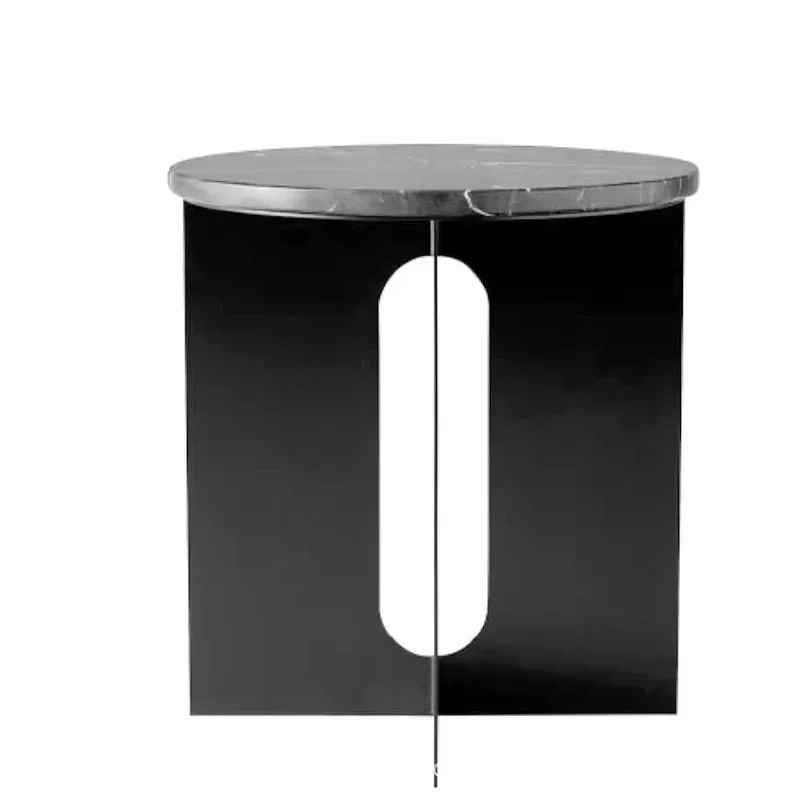 Nordic modern simple marble coffee side table, designer model room round small coffee table table
