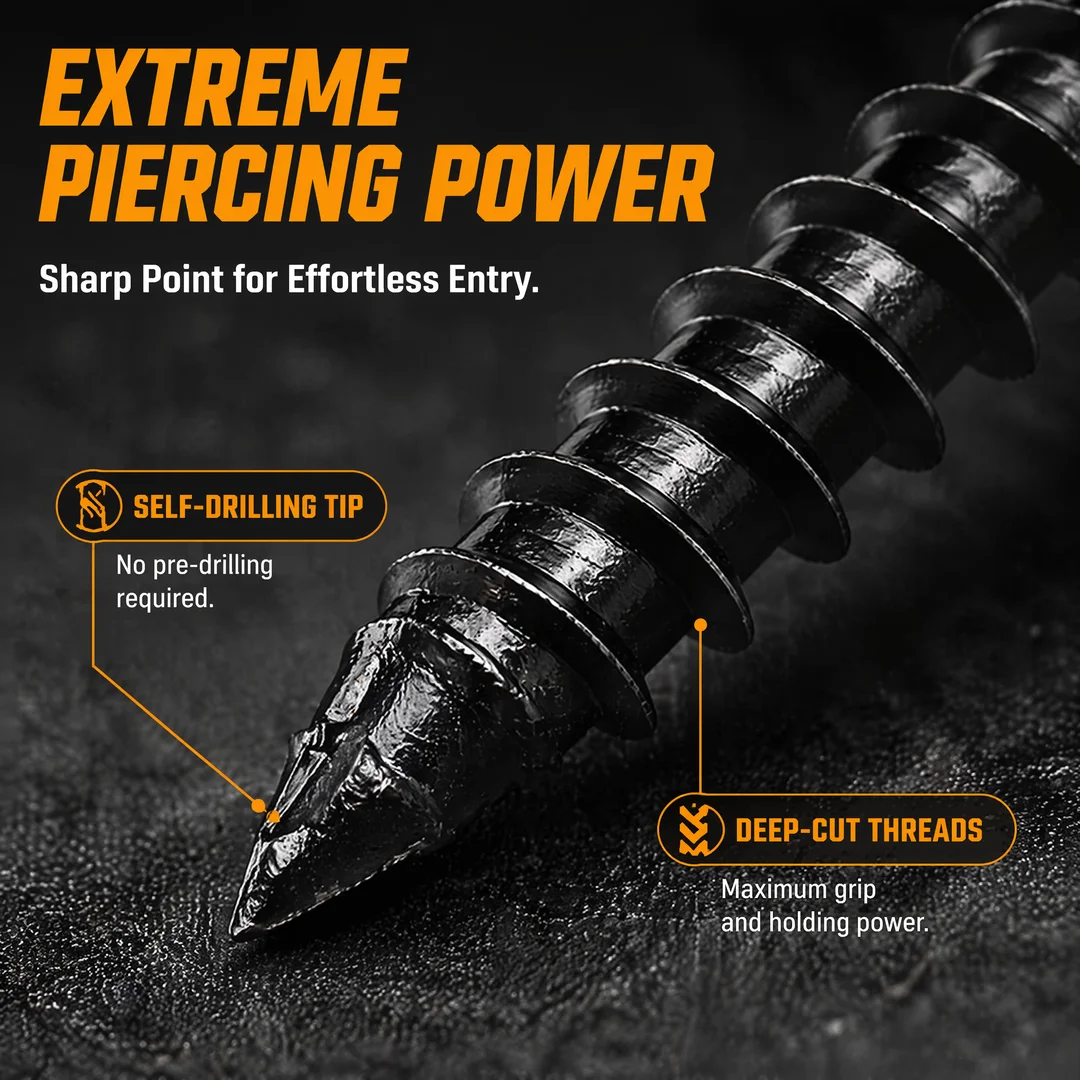 100pcs Phillips Flat & Pan Head Black Self Tapping Screws, Carbon Steel Black Plated Wood Fasteners