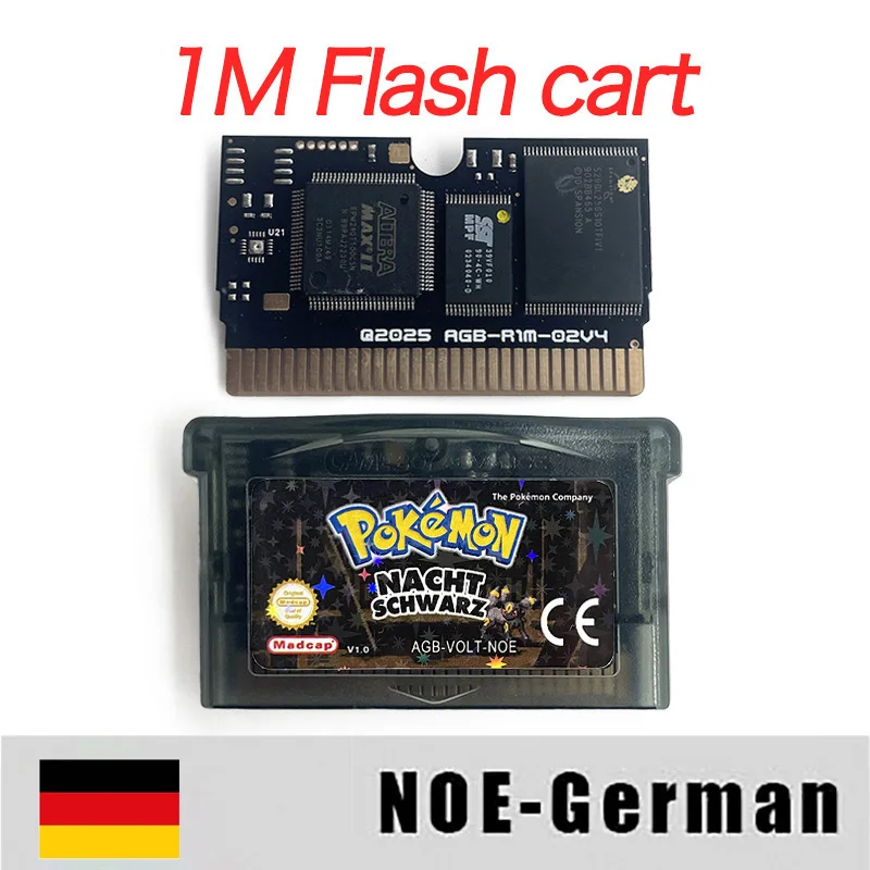 NOE Deutsche RTC Cart 1M Flash Pokemon Coltan Violett Zoisit Herr der Himmel Nachtschwarz GBA Spielkassette Rom Hack