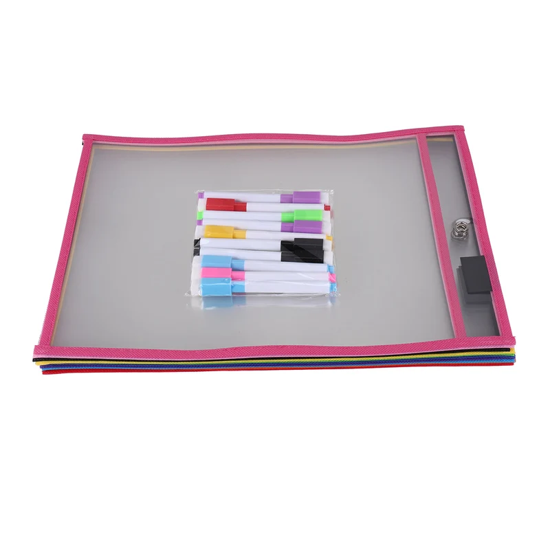 

Dry Erase Pockets Sleeves, (10 Pack) A4 Paper Job Ticket Holders, Reusable Dry Erase Sheets For Classroom Worksheets
