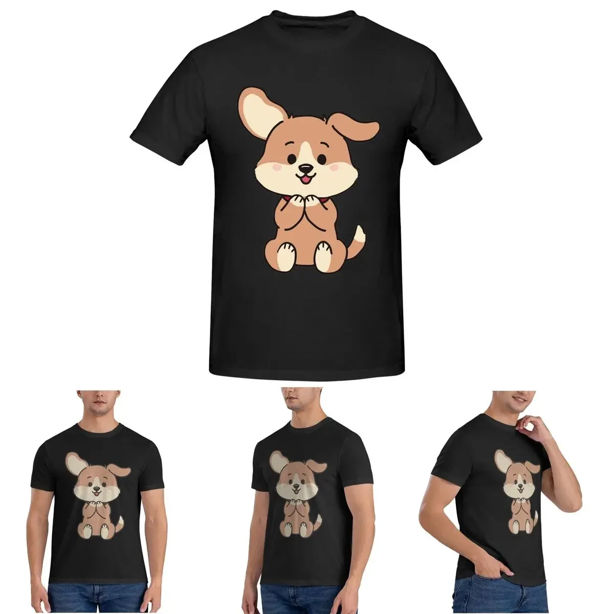 The Puppy Begs T-Shirt for Men Cotton Plus Size T Shirts Men's Tees Short O-Neck Summer Clothes Tops S-6XL