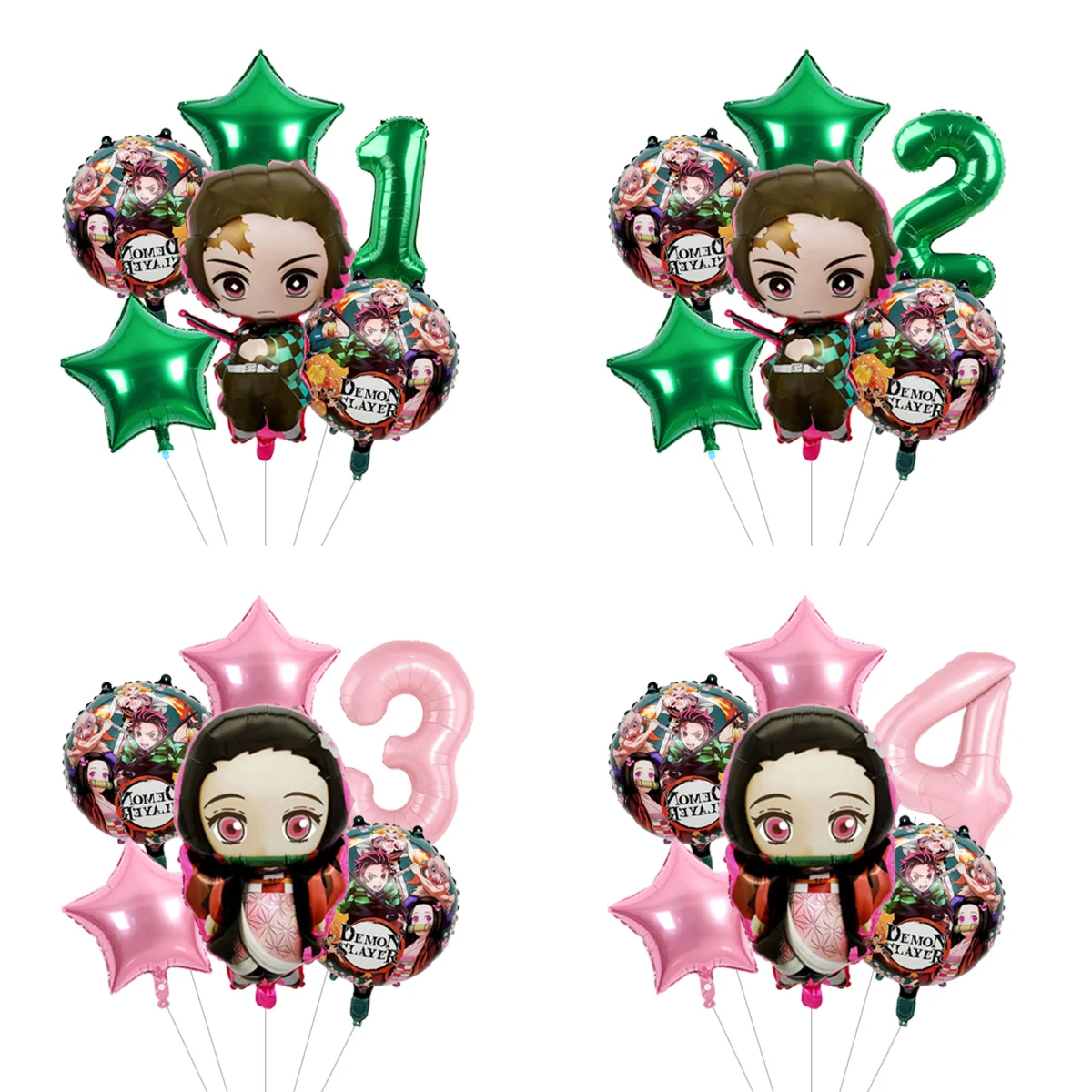Globos de Demon Slayer, Kimetsu No Yaiba, Globos de Látex, Decoraciones para Fiestas de Cumpleaños Infantiles, Globos para Fiestas de Anime