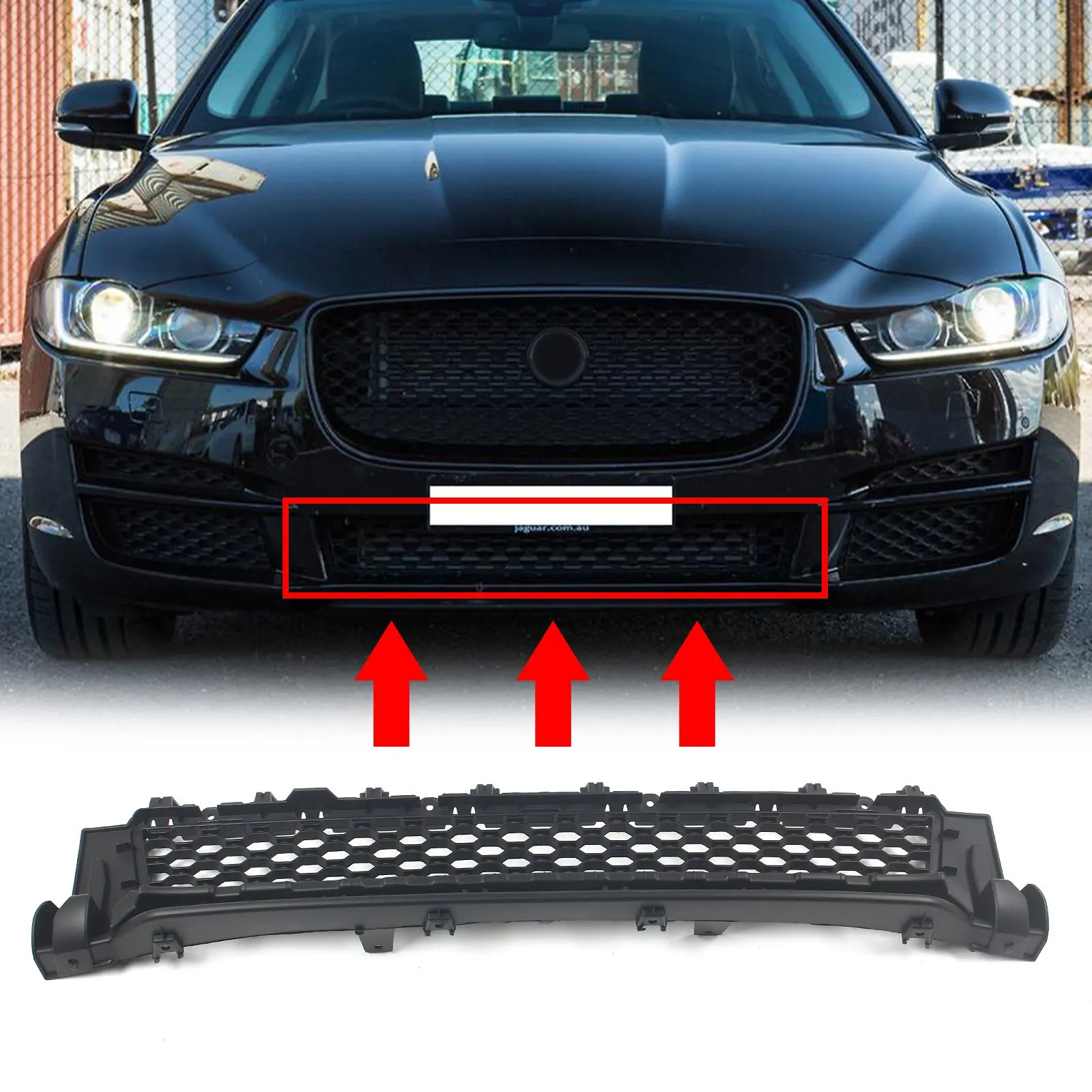 

Car Front Center Bumper Lower Grille Auto Racing Grills Decor Parts For Jaguar XEL T4N20707 Car Styling Replacement Accessories