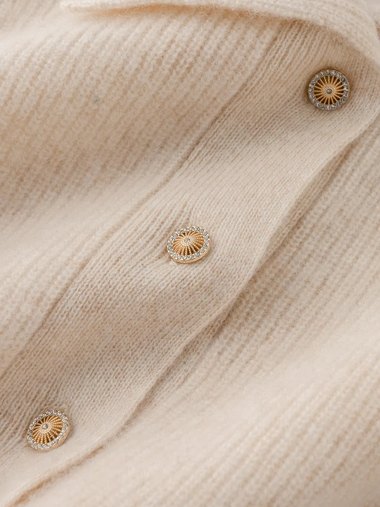 

TLOML New Women 100% Cashmere Sweater Polo Collar Buttons Pullover Autumn Winter Solid Casual Style Cashmere Knitwear Soft Tops