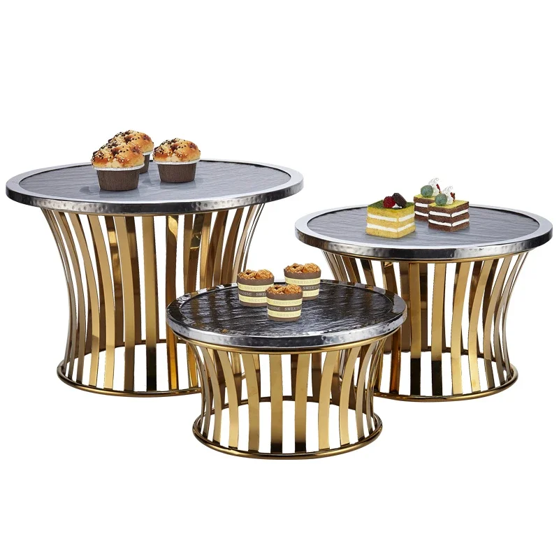 Stainless steel cake dessert tray Dessert table decorations Display stand Buffet wedding banquet tea break table Fruit platter