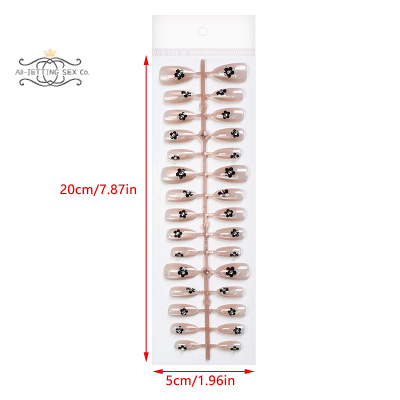 30 pièces faux ongles fleur conception portable faux ongles Simple artificiel presse sur ongles conseils oeil de chat Nail Art