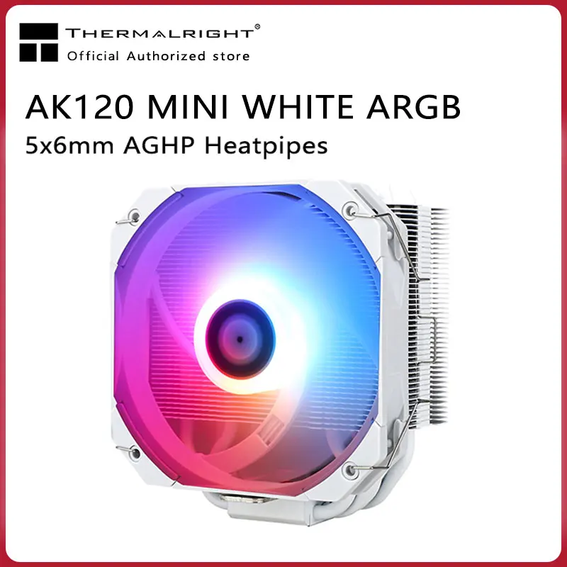 Thermalright AK120 MINI WHITE 5V ARGB Symphony 135mm High Pure White AGHP2 Generation 5 heat Pipe Nickel-Plated Copper Bottom