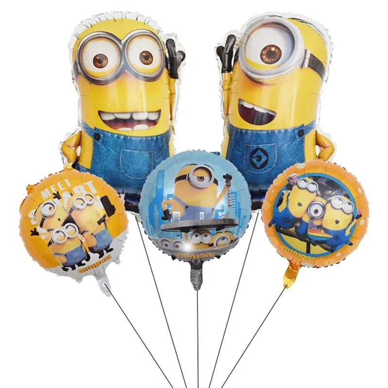 5/1pcs Cartoon Minion Theme 18inch Foil Balloons Minion Shape Aluminum Film Balloon Children Birthday Party Decorative supplies