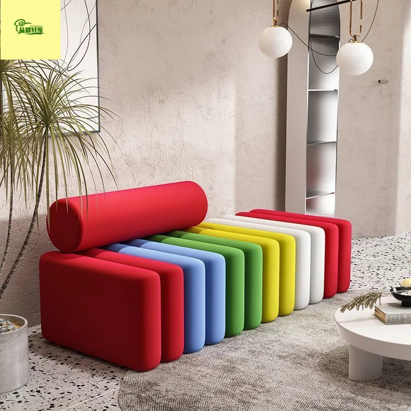 Light luxury home shoe change home clothing store sofa long strip rest  bedroom bedside stool cloakroom shoe stool