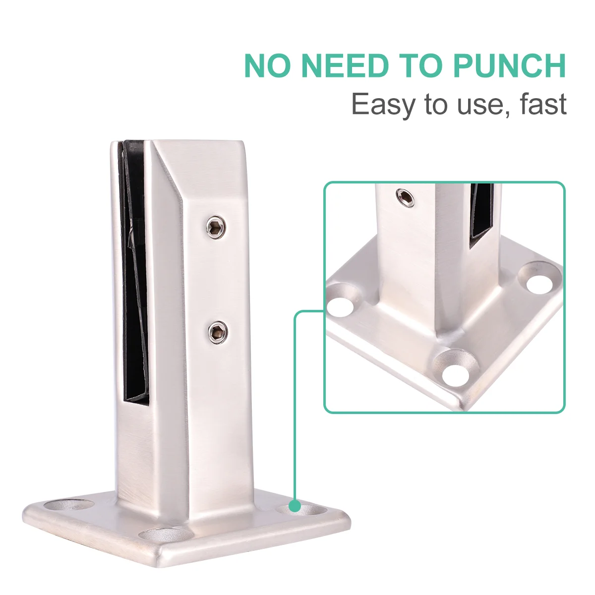 Glass Holder Square Tool Supporter Fixing Stainless Steel Clamp Bracket The Fence