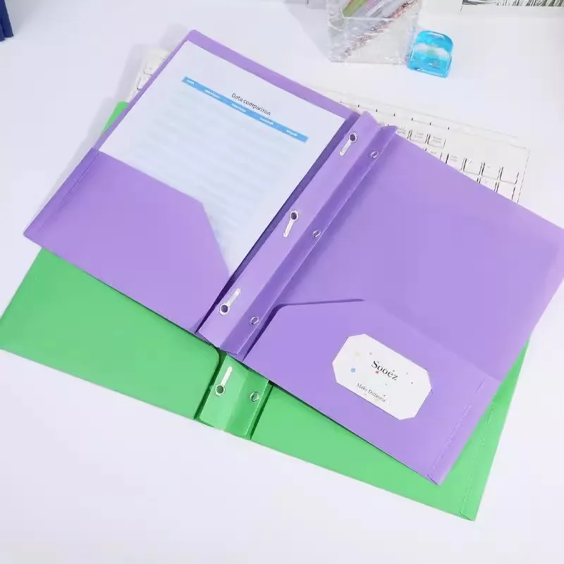 A4 Double Pocket Folder Bilateral L-Shaped Two-Page Folder Flap Pocket Pants Cover Folder Thickened Newspaper Folder Test P