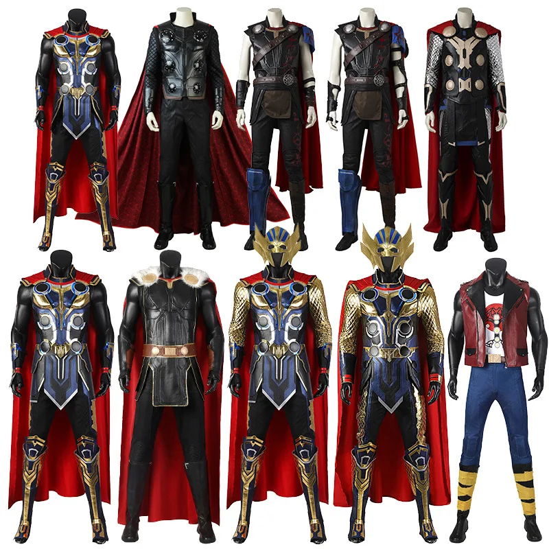 Hot New Superhero Ancient God Odinson Thunder Cosplay Costumes Movie Party Halloween Men Combat Suits