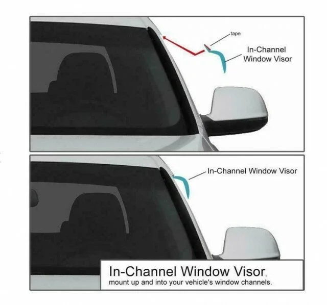 Rain Guard Deflector IN-CHANNEL Side Window Sun Visor Ventilation Guard Wind Deflectors for Jeep Grand Cherokee 2014-2020