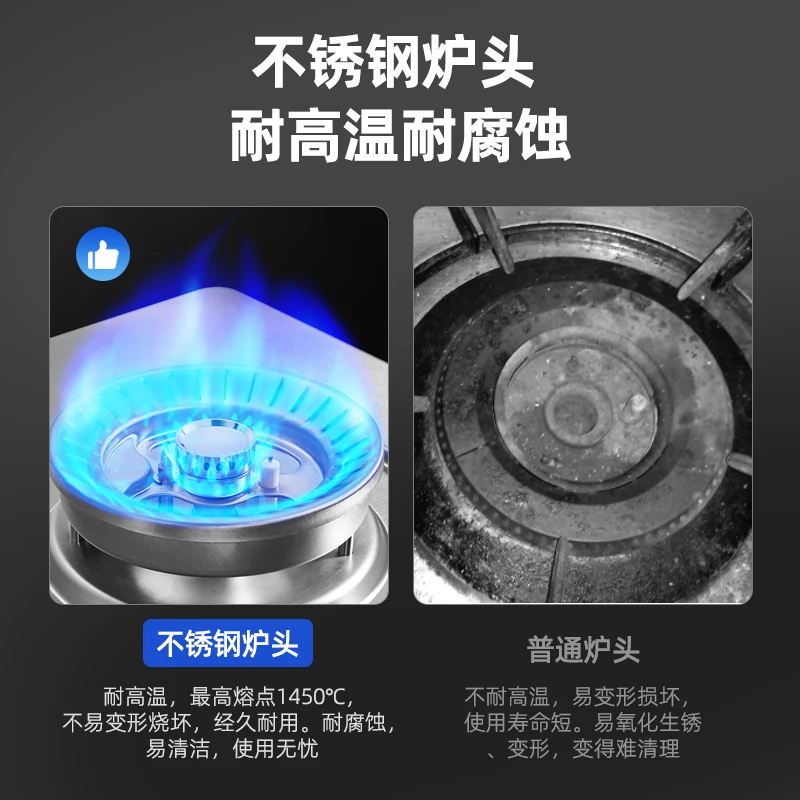 เตาแก๊สสแตนเลสแบบ Dual Burner การออกแบบรวมสําหรับก๊าซธรรมชาติและก๊าซเหลว