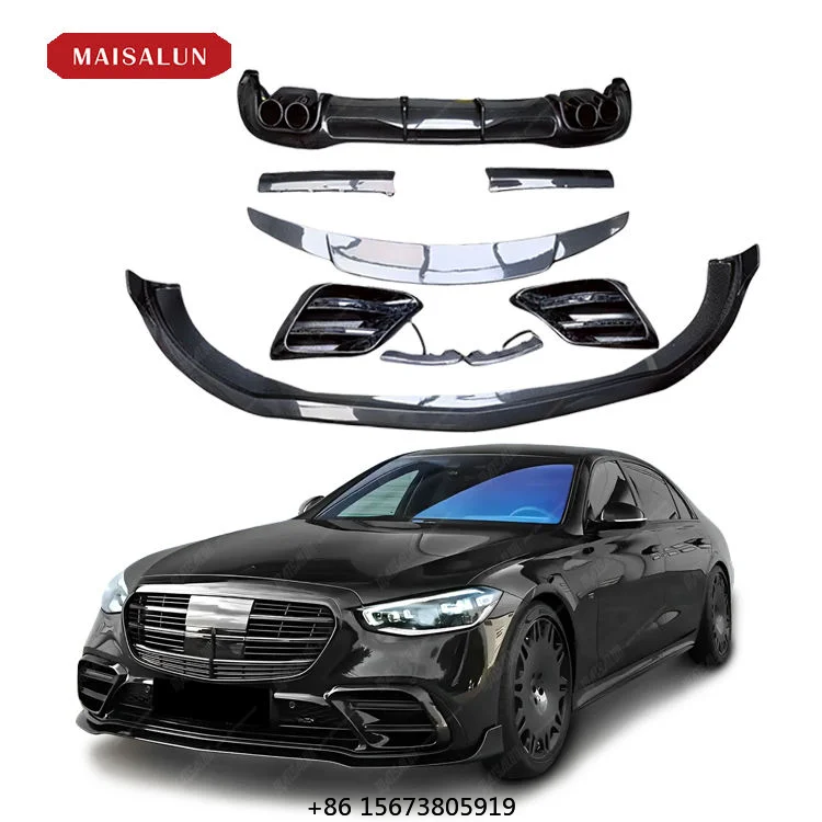 Tuning B Style Body Kit for   W223 2022- Upgrade to B Style Front Lip Rear Diffuser Exhaust Tips Spoiler Auto Parts