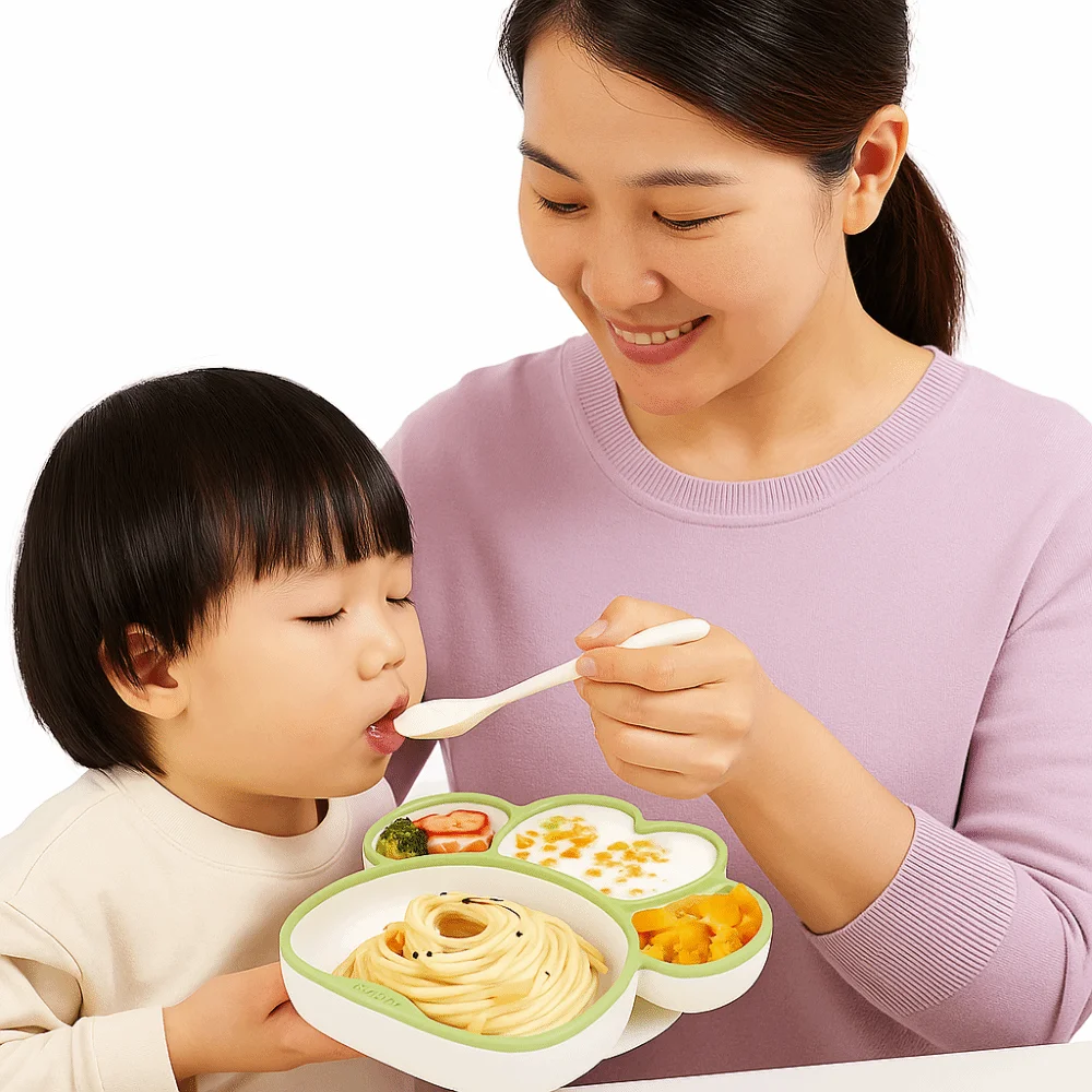 

Non-Slip Cat Paw Suction Dinner Plate Durable BPA-Free Divided Silicone Suction Plate Waterproof Sturdy Kids Feeding Tableware