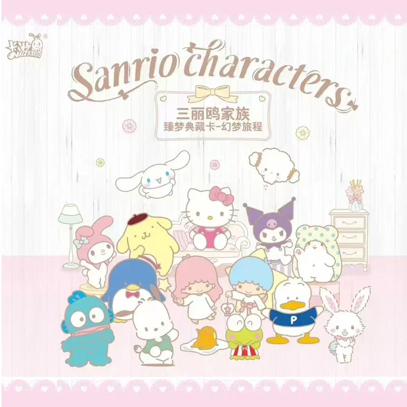 KAYOU Genuine Sanrio Card Cute Emblem Sanrio Family Coolomi Life Diary Kuromi  HelloKitty Pink Cute Collection Card Toy Gift